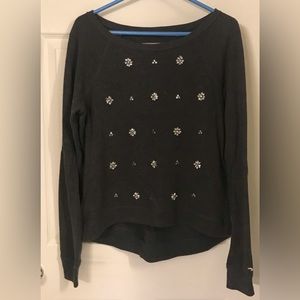Hollister Dark Grey Women’s Embellished Sweater - Size M